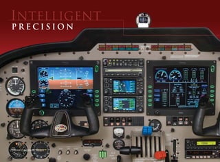 The Seneca V offers the advantage that’s       six-second trend indicators for airspeed
                           clear as glass: the FlightMax Entegra          and altitude, and an electronic HSI.
                           Integrated Flight Deck from Avidyne.
                                                                          The FlightMax EX5000 Multi-Function
                           Two large, 10.4” flat panel liquid-crystal     Display (MFD) features the brightest,
                           displays integrate virtually all instruments   highest resolution, flight plan moving map
                           and gauges, reducing pilot workload yet        available in general aviation. Datalink
                           increasing your situational awareness.         weather, Stormscope, and Skywatch
                           The streamlined, user-friendly panel packs     capabilities can be seamlessly integrated
                           a wealth of information and offers you         with terrain, obstacles, and demographic
                           resources that have typically been reserved    information.
                           for the biz-jet set.
                                                                          The Avidyne FlightMax Entegra equipped
                           The Primary Flight Display (PFD) presents      Seneca V defines sophistication while
                           your attitude, heading, airspeed, altitude,    lifting you to a higher level.
                           and vertical speed instruments, as well as




Optional Equipment Shown
 