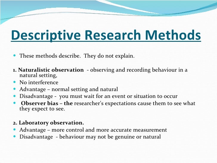 descriptive research methods psychology examples