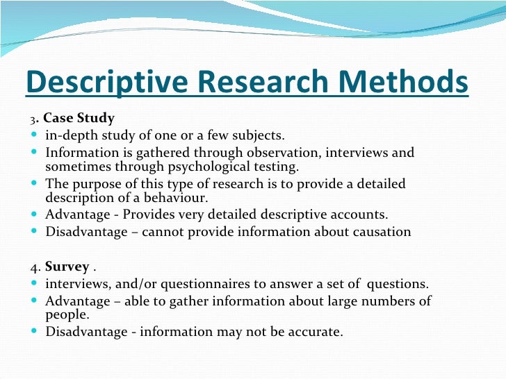 descriptive research methods psychology examples