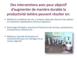 Amélioration de la sécurité alimentaire et nutritionnelle par une meilleure utilisation des races bovines laitières (pures et croisées) au Sénégal