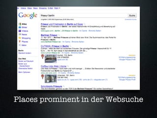 Places prominent in der Websuche
 