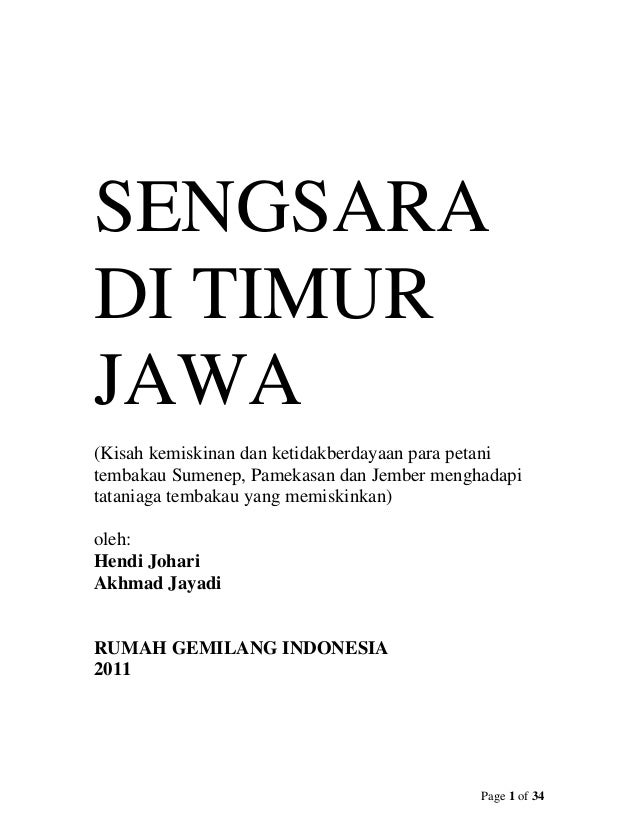 Sengsara di Timur Jawa