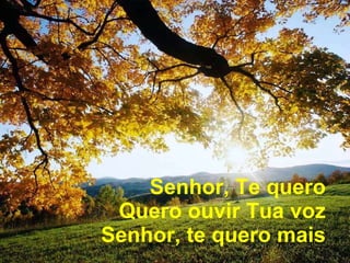 Senhor, Te quero  Quero ouvir Tua voz  Senhor, te quero mais  