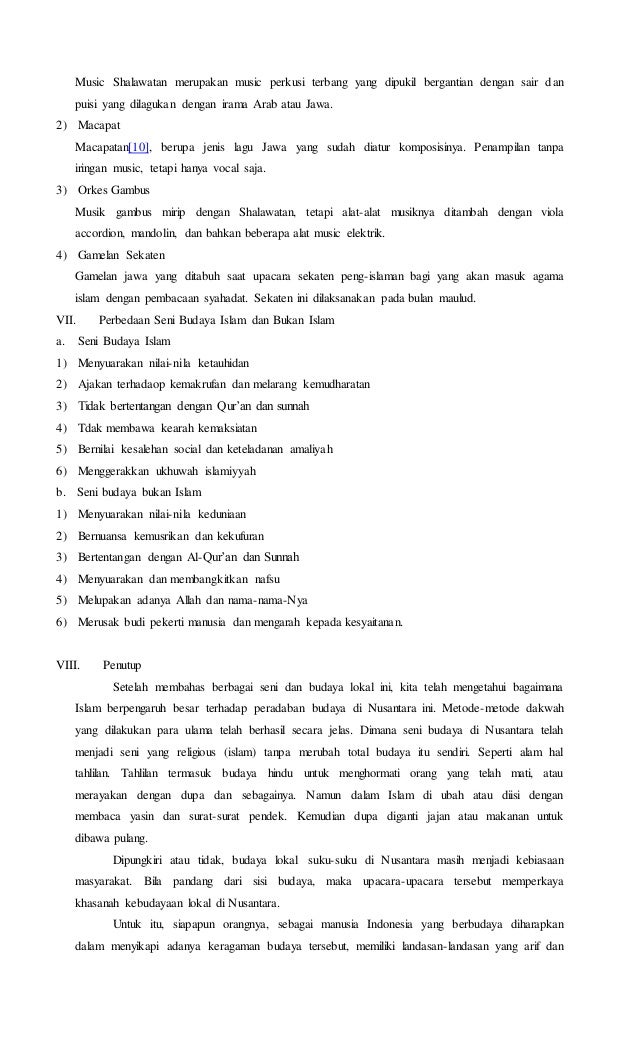 Seni budaya lokal islam indonesia