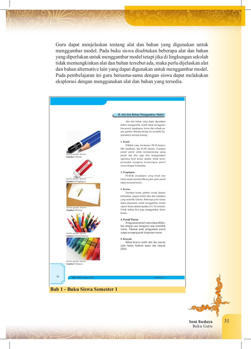 Seni budaya smp kelas 8 buku guru kurikulum 2013 Seni budaya smp kelas 8 buku guru kurikulum 2013