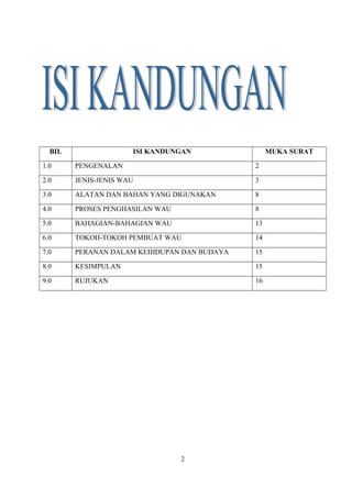 Badan wau diperbuat daripada