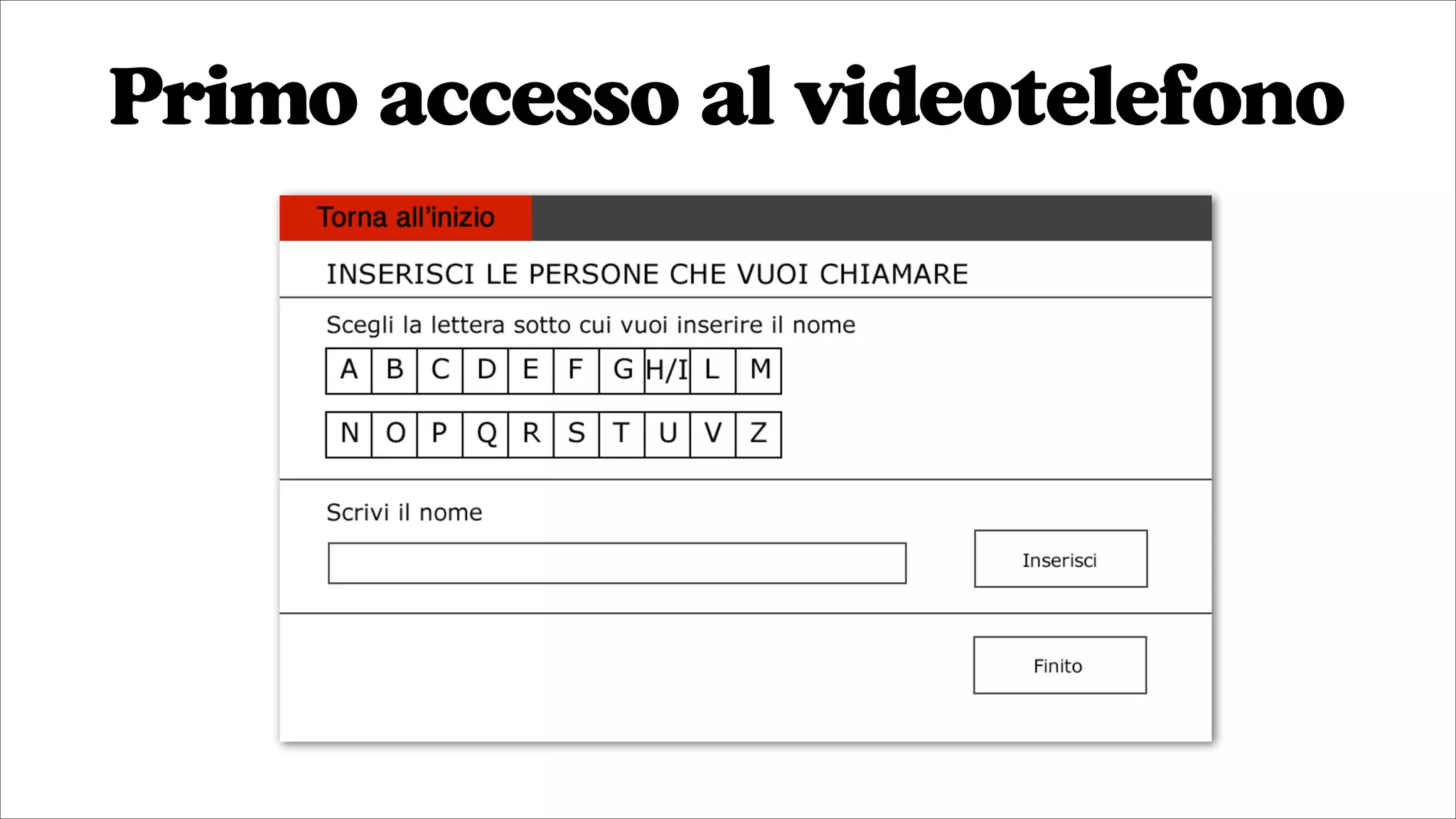 Primo accesso al videotelefono
 