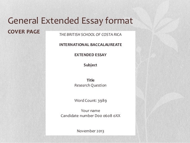 Essay extended ib research