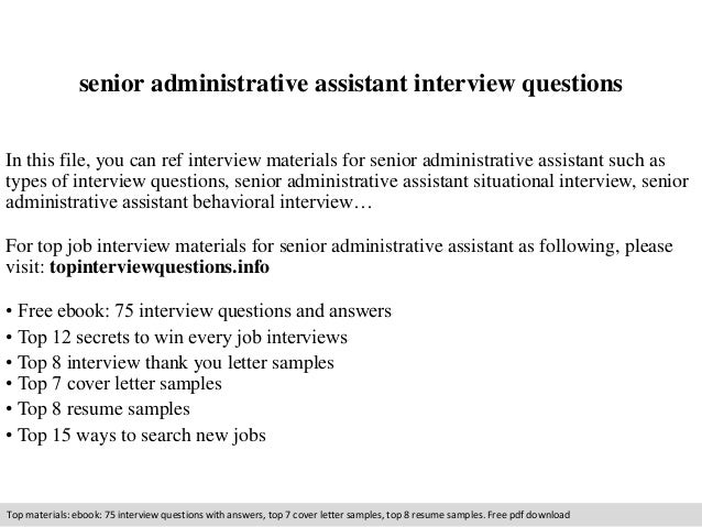Sample senior administrative assistant resume