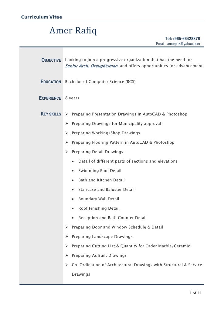 architecture resume skills principal