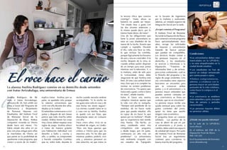 REPORTAJE



                                                                                                              la tercera chica que convive         en la Escuela de Ingenieros
                                                                                                              conmigo”. Hasta ahora su             por la mañana y realizando,
                                                                                                              balance no puede ser mejor.          además, un módulo superior de
                                                                                                              “He estado muy a gusto con           Integración Social por la tarde.
                                                                                                              las dos jóvenes anteriores y
                                                                                                              lo mismo puedo decir, por lo         ¿En qué consiste el Programa?
                                                                                                              menos hasta ahora, de Iratxe”.       El Instituto Foral de Bienestar
                                                                                                              Una de las obligaciones que          Social de la Diputación de Álava,
                                                                                                              tiene la joven universitaria es      que comenzó con este programa
                                                                                                              estar en casa alrededor de las       hace aproximadamente doce
                                                                                                              nueve de la noche, horario que       años, recoge las solicitudes
                                                                                                              cumple a rajatabla. Durante          de mayores y universitarios
                                                                                                              el día, cada una hace su vida,       tratando de buscar parejas
                                                                                                              lo que incluye las comidas,          que puedan ser compatibles.
                                                                                                                                                                                        Condiciones
                                                                                                              porque lógicamente los horarios      Los técnicos forales visitan a
                                                                                                                                                                                        · Los universitarios deben estar




a
                                                                                                              de una y otra no coinciden. A la     las personas mayores en el
                                                                                                              noche, después de la cena, es        domicilio, y los estudiantes         matriculados en la UPV/EHU,
                                                                                                              cuando ambas suelen disponer         se acercan a informarse a la         y no estar empadronados en la
                                                                                                              de un tiempo para estar juntas       Diputación.      “Tratamos     de    ciudad donde estudian.
                                                                                                              mientras ven la televisión. Y, a     informarles bien y de aclarar,       · Los estudiantes no han de
                                                                                                              la mañana, antes de salir para       para evitar confusiones, cuál es     ejercer un trabajo remunerado
                                                                                                              la Universidad, Iratxe debe          la filosofía del programa y las      por cuenta propia o ajena.
                                                                                                              asegurarse de que Avelina está       reglas de juego existentes. Una
                                                                                                                                                                                        · Deben comprometerse,
                                                                                                              bien. En esta casa ambas tienen      vez concretados estos aspectos
                                                                                                                                                                                        además, a colaborar con la
                                                                                                              muy claro que si se cumplen las      buscamos un encuentro para
                                                                                                                                                                                        persona mayor en actividades
                                                                                                              normas no existen problemas          que se conozcan ambas
     La alavesa Avelina Rodríguez convive en su domicilio desde setiembre                                                                                                               puntuales de la vida cotidiana,
                                                                                                              de convivencia. “Yo quiero que       partes, y si el universitario y la
     con Iratxe Arrizabalaga, una universitaria de Ermua                                                      Iratxe esté a gusto, como si fuera   persona mayor entienden que
                                                                                                                                                                                        como hacer la compra o ir al
                                                                                                                                                                                        médico.
                                                                                                              mi nieta”, añade risueña.            pueden sentirse cómodas en
     Avelina Rodríguez, de 86           explica Iratxe. Avelina, por su    noche cuando necesita sentirse     Iratxe le lanza una sonrisa          una convivencia se firma un          · La convivencia se establece
     años, e Iratxe Arrizabalaga,       parte, se quedaba sola porque      acompañada. “A la noche no         cómplice mientras apunta que         contrato, que no es vinculante”.     entre setiembre y junio, (excepto
     ermuarra de 24, han unido sus      la anterior universitaria que      me gusta estar sola en casa y de   la vida con ella es tranquila.       La persona mayor recibe una          fines de semana y periodos
     vidas a través del Programa de     vivió con ella durante dos años,   esta forma me siento segura”.      “Siempre está pendiente de no        ayuda mensual para cubrir los        vacacionales).
     Convivencia y Alojamiento          dejaba ya la ciudad.               Los viernes, cuando Iratxe se va   molestar, de no hacer ruido          gastos corrientes del joven,         · Las personas mayores deben
     de Personas Mayores con            En setiembre comenzaron a vivir    a casa con su familia, Avelina     para que pueda estudiar; ella        quien no tiene que asumir            ser personas válidas.
     Estudiantes, del Instituto Foral   juntas y después de seis meses     se queda con sus hijas, que        es capaz de no hacer lo que          ningún coste económico.
     de Bienestar Social de la          parece que todo marcha sobre       diariamente están en contacto      quiere por no molestar”. Añade       El programa tiene un carácter
     Diputación de Álava. Ambas         ruedas. Ambas tienen las cosas     con ella.                          que su experiencia está siendo       solidario. Las puertas de la         ¿Dónde me puedo informar?
     comparten vivienda en Vitoria      muy claras: deben respetar unas    Hace cinco años, vivía en su       muy buena. “De hecho, yo             casa se abren de par en par
                                                                                                                                                                                        En la web de la UPV/EHU:
     desde hace seis meses. “Yo         reglas de juego. Avelina ofrece    localidad de origen, en Llodio.    estoy vendiendo entre mis            al universitario y el joven, a
                                                                                                                                                                                        www.ehu.es
     había estado dos años en un        a Iratxe de manera gratuita        “Pero mis hijas querían que        compañeros este programa             cambio, debe cubrir ese espacio
     piso con unas amigas pero ellas    una habitación individual con      viniera a Vitoria para que no      y desde luego, por mi parte,         de soledad del mayor. Por parte      En el teléfono del IFBS de la
     se marchaban de Vitoria así        derecho a baño y cocina y          estuviera sola. Yo les dije que    continuaría un año más sin           del Instituto Foral de Bienestar     Diputación Foral de Álava:
     que pensé en la posibilidad de     ella, a cambio, se compromete      mientras pudiera prefería vivir    problemas”. La universitaria         Social hay un seguimiento            900 150 330
     apuntarme a este programa, que     a hacerle compañía. Confiesa       sola y entonces pensaron en        está realmente ocupada con           continuo para corroborar la          En el Ayuntamiento de Donostia:
     conocí a través de mi madre”,      que es, sobre todo, durante la     esta solución, así que Iratxe es   sus estudios de Topografía           buena marcha del programa.           www.donostia.org

40                                                                                                                                                                                                                          41
 