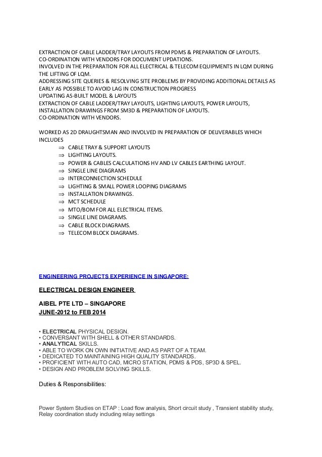 electrical design engineer resumes