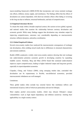 Devaluation of domestic currency effect on economic growth in Ethiopia ...