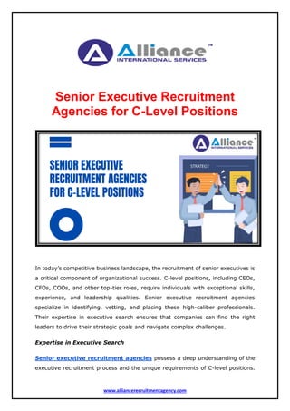 Senior Executive Recruitment Agencies for C-Level Positions | PDF