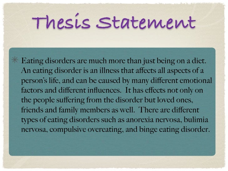 eating disorder thesis statement