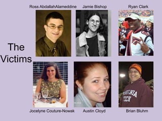 Ross AbdallahAlameddineJamie BishopRyan ClarkThe Victims Brian BluhmAustin CloydJocelyne Couture-Nowak