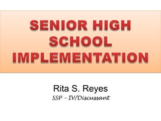 Rita S. Reyes
SSP – IV/Discussant

 