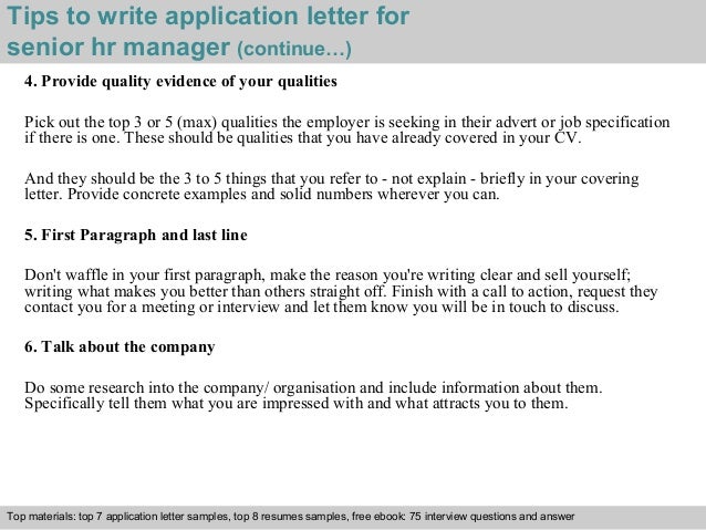 application to hr manager