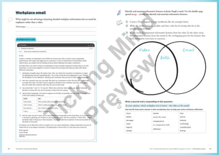 Unit 1 Understanding and using different types of texts | Information texts
The Senior Literacy Handbook 23
22
Identify and annotate informative features in Jessie Singh’s email. Use the double-page
spread on pp… to help you identify and annotate informative features.
1 Create a Venn diagram in your workbook, like the example below.
2 Make the circles as big as possible, and have a fair bit of overlap (the bit in the
middle) between them.
3 In one circle, list important informative features from the video. In the other circle,
list informative features from the email. In the overlapping part, list the features that
both informative texts have in common.
Video
Both
Email
Write a journal entry responding to this question:
In your opinion, which workplace text is better – the video or the email?
Use words from each column in this vocabulary box to help you write a kickass reflection.
more
better
stronger
clear
logical
simple
similar
much the same
compared to
in comparison with
different
less
worse
inferior
confusing
complicated
boring
Workplace email
What might be one advantage of putting detailed workplace information into an email for
employees rather than a video:
Advantage:


Example text to read
Employee mailing list
Some tips for dealing with complaints
Hi All,
Lately, a number of employees from different stores have told us about some unpleasant
experiences with angry and aggressive customers. If you’ve witnessed or heard about these
interactions, you might now be feeling anxious about dealing with angry customers.
At head office, we want to help our employees to have a better experience when they’re on the
shop floor, so we’ve put together a series of steps that we hope will help you deal with these
difficult customers.
1. Apologise straight away: No matter how ‘silly’ you think the customer’s complaint is, begin
by apologising and say something like, “I’m so sorry that this has happened to you. Thanks
for bringing it to my attention.” Showing the customer that you are on their side is important.
2. Ask the customer how you can help: We want our customers to feel that we are here to help,
so make that clear. You don’t have to agree to whatever the customer says but, once again,
this will make the customer feel that you are on their side.
3. Use words like “I see” or “of course”: When the customer talks to you, use active listening
phrases to show that you are focusing on what they are saying.
4. Use positive language: You want to appear as friendly as possible, so use some of the phrases
in the chart below to help you.
Avoid Say
Calm down… That sounds really frustrating/infuriating…
I don’t know… That’s a really good question, let me check…
You need to… Can I make a suggestion here…
I can’t… What I could do is…
5. Ask for help: we don’t want you to feel isolated on vulnerable on the shop floor, so if you feel like
a situation is getting out of hand, or you’re getting upset, tell the customer, “I think that … might
be better able to help you in this situation”. And then take the customer to the service desk at
the back of the store.
As always, we at Ubermart want to support you, our loyal employees. Happy employees are just as
important to us as happy customers. So please get in touch with us if you have any concerns.
Kind regards,
Jessie Singh
Employee Relations Director
Ubermart
T
i
c
k
i
n
g
M
i
n
d
P
r
e
v
i
e
w
 