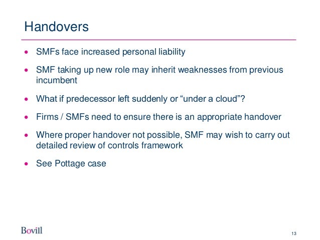 senior managers the certification regime prem griffith handover process template