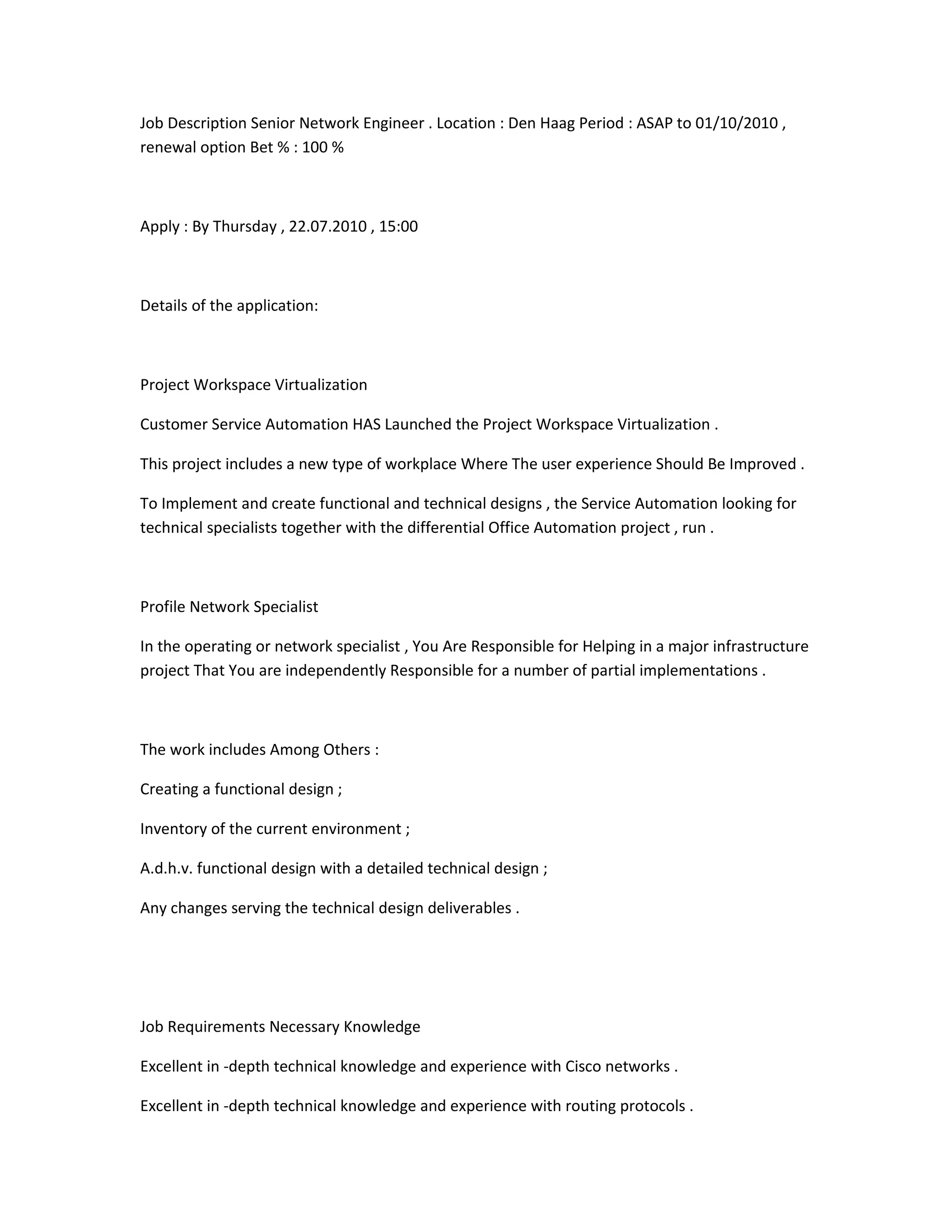 Senior Network Engineer | PDF