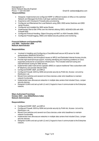 Senior network security engineer | DOC