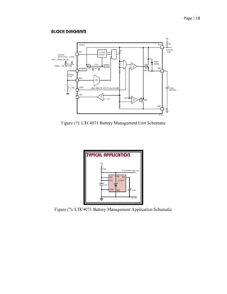Page | 18
Figure (?): LTC4071 Battery Management Unit Schematic
Figure (?): LTC4071 Battery Management Application Schematic
 