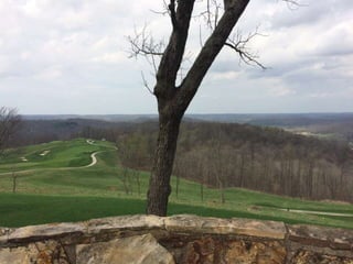 A view of
the
Pete Dye
Golf
Course
from
Mount
Airie
 