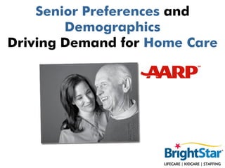 Senior Preferences and
        Demographics
Driving Demand for Home Care
 
