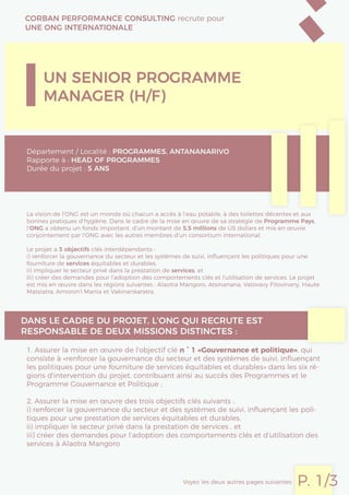 Senior Programme Manager