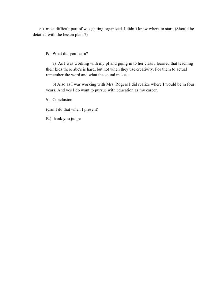 senior project outline kindergarten senior project outline
