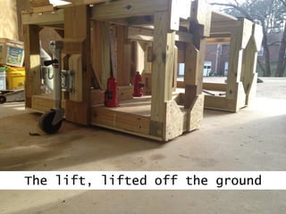 The lift, lifted off the ground
 