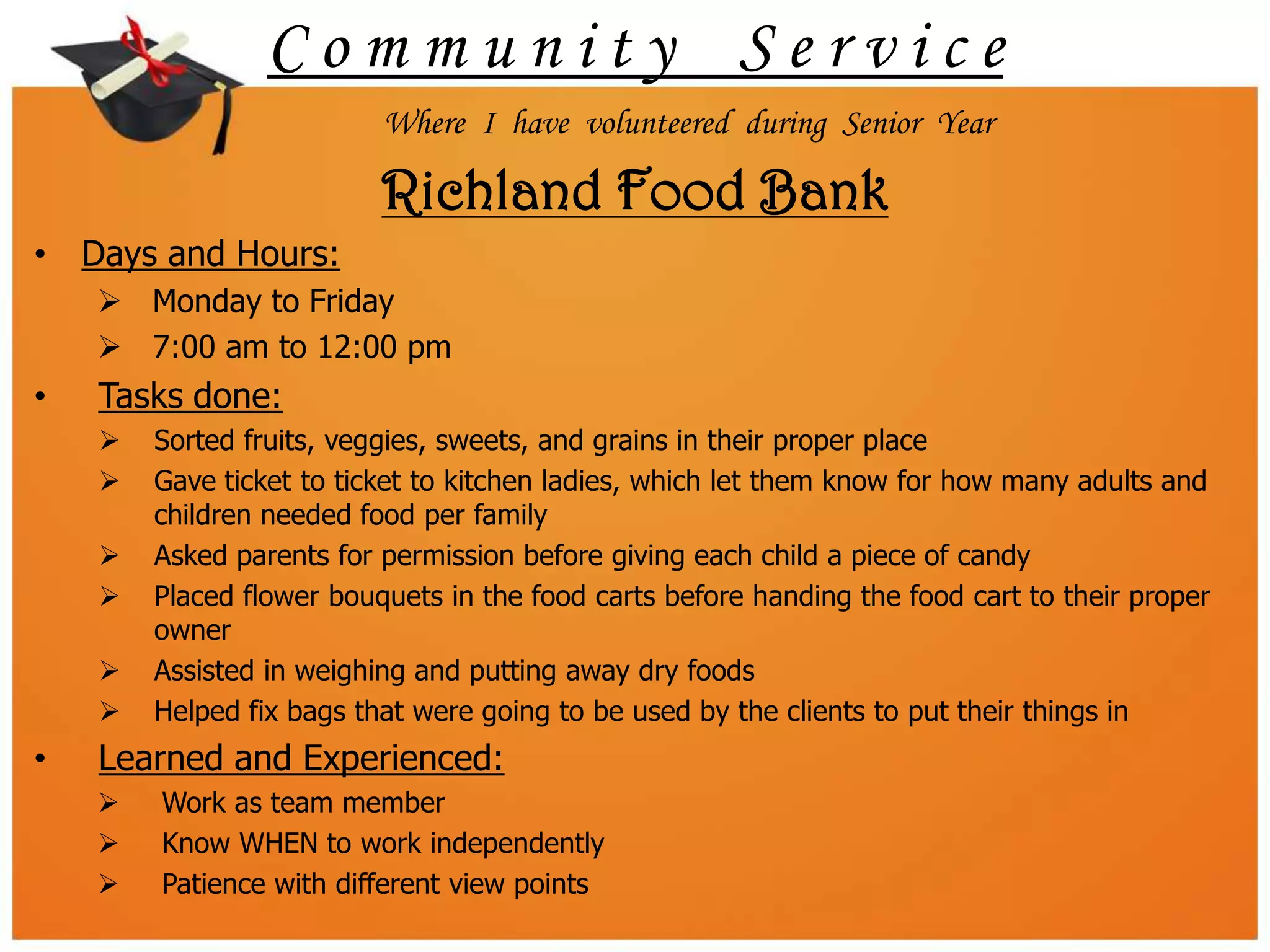 What I learned and experienced