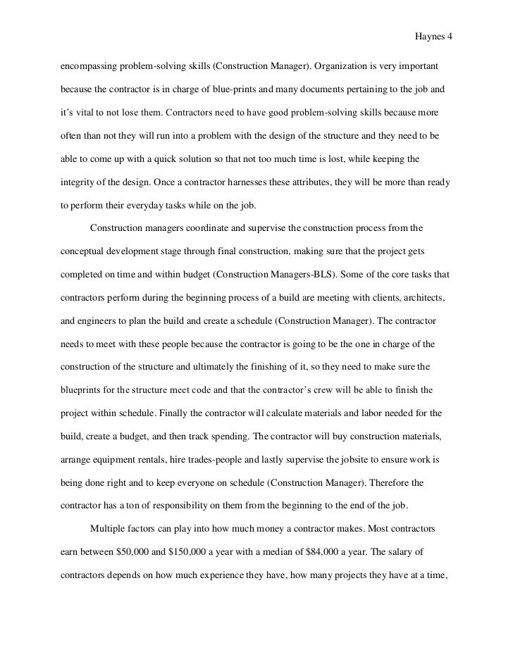 contractor paper