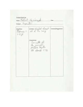 Senior project work log