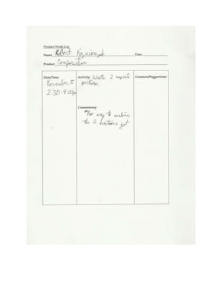 Senior project work log