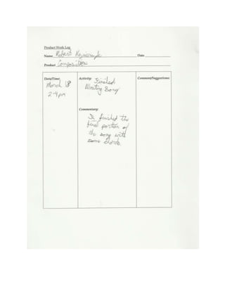 Senior project work log