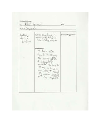 Senior project work log