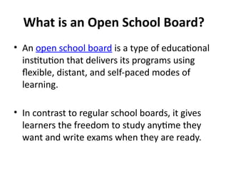 Understanding Senior Secondary Education and Open School Boards in ...