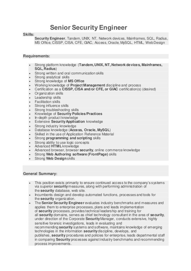 Senior Security Engineer Senior Security Engineer