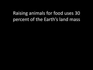 Raising animals for food uses 30 percent of the Earth’s land mass