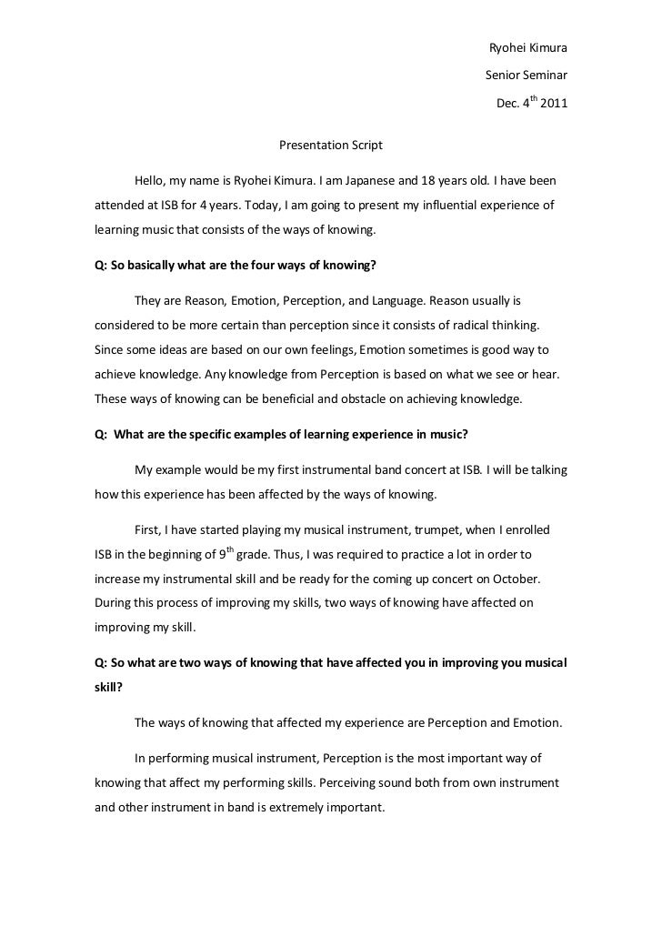 Senior Seminar Presentation Script