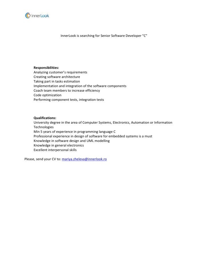 innerlook is searching for senior software developer c responsibilities analyzing customers requirements c - Responsibilities Of A Software Engineer innerlook is searching for senior software developer c responsibilities analyzing customers requirements c - Responsibilities Of A Software Engineer