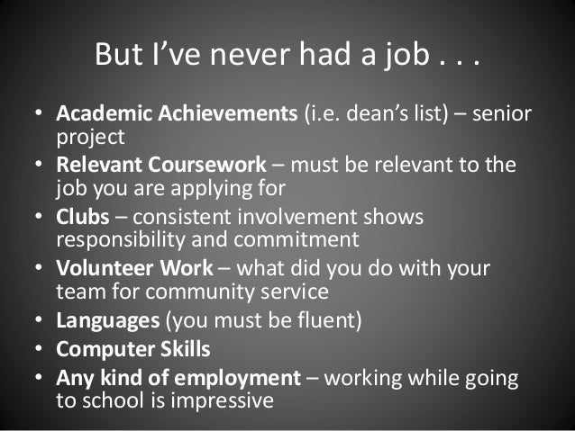 resume never had a job selo l ink co