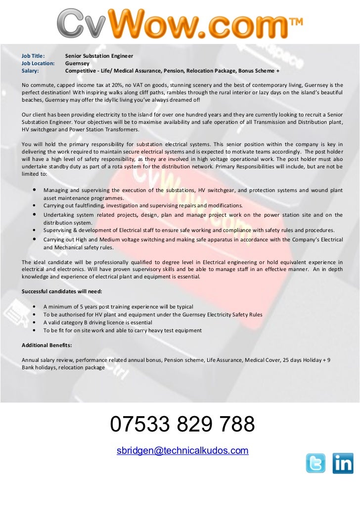 senior substation engineer typical relocation package