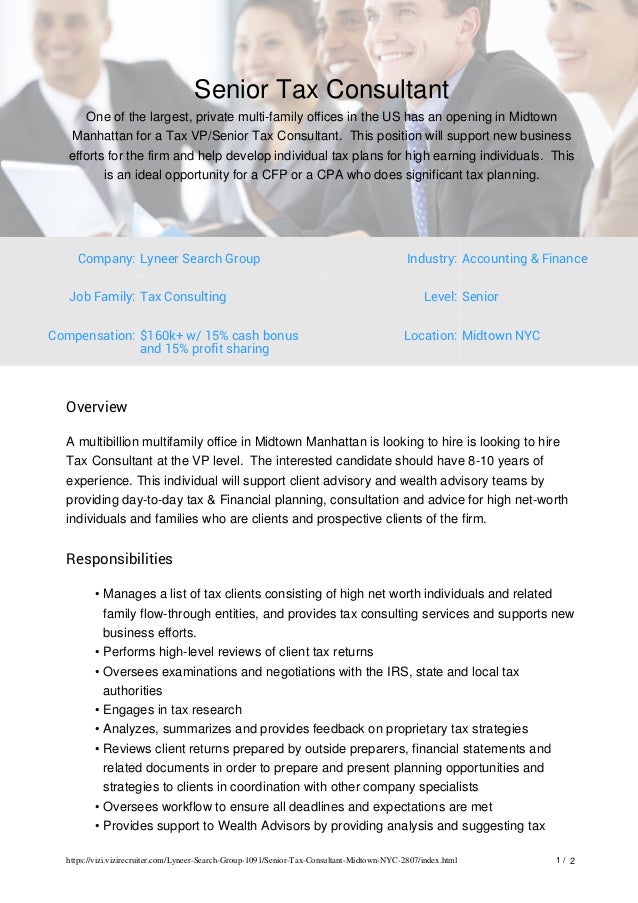 Senior Tax Consultant