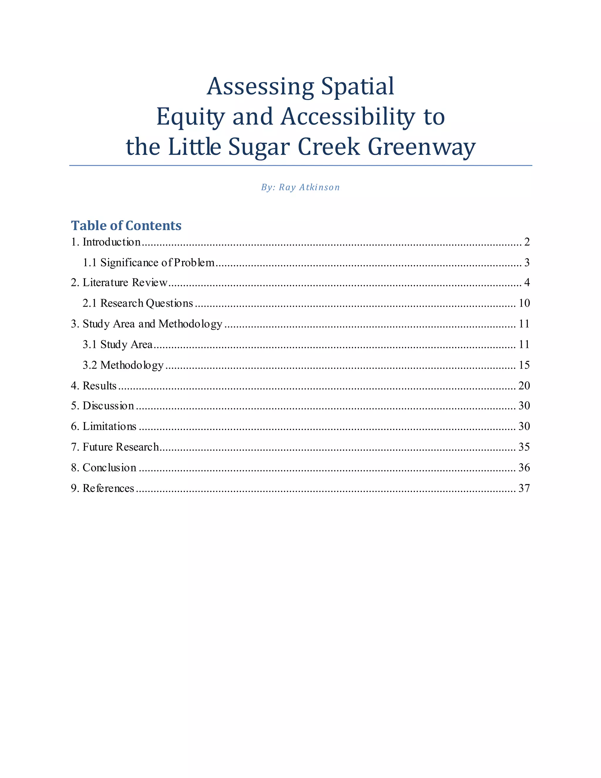 Assessing Spatial Equity and Accessibility - Assessing Spatial Equity And Accessibility To The Little Sugar Creek Greenway 1 2048 