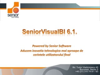 SeniorVisualBI6.1. Powered by Senior Software Aducem inovatiatehnologicamaiaproape de cerinteleutilizatorului final 