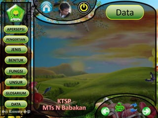 Sri Kuncoro SP
PENGERTIAN
JENIS
BENTUK
APERSEPSI
FUNGSI
UNSUR
GLOSARIUM
DATA
Data
 