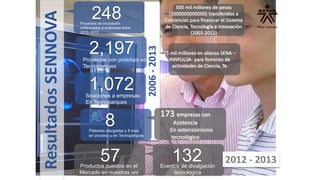 SENNOVA: nueva estrategia de investigación, desarrollo tecnológico e innovación del SENA